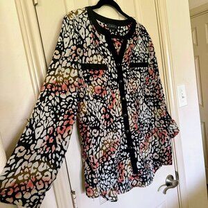 Animal Print Blouse (Size: Large)